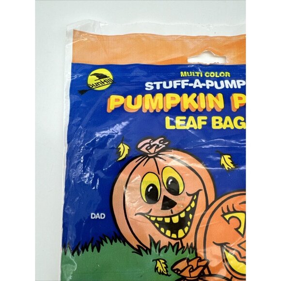 Vintage Sun Hill 1992 Halloween Pumpkin Patch Stuff-A-Pumpkin Leaf Bags Family - Picture 5 of 6
